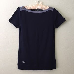 Lauren by Ralph Lauren navy Boatneck t-shirt